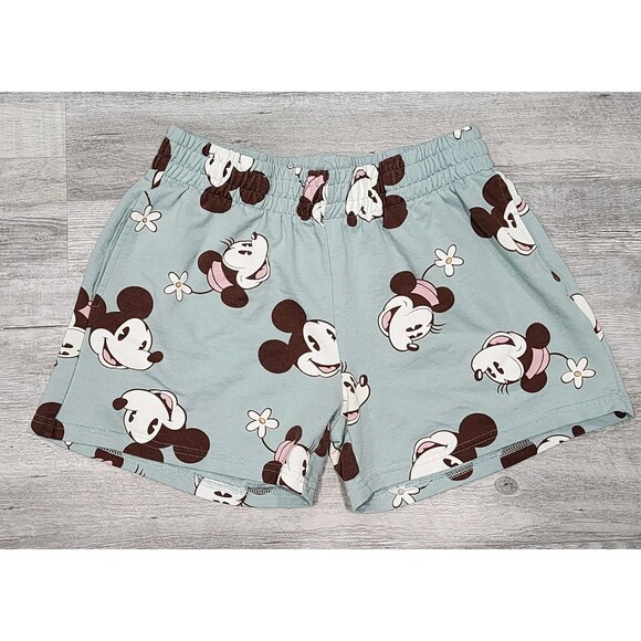Disney Minnie Mouse  Minnie & Mickey Mouse Print Shorts Size Medium - Picture 1 of 9